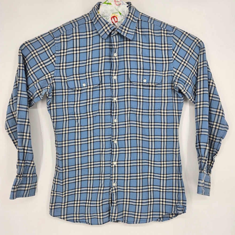 Proper Cloth Shirt Mens Size 16.5 Button Up Long Sleeve Linen Blend Flannel